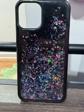 Black Glitter iPhone 12 Case Protective Cover